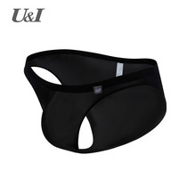 U & I briefs mens Tide Ultra-Thin Ice Silk breathable translucent sexy one-piece piece seamless upward bullets separate