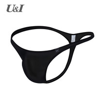 U & I mens sexy thong one-piece up U convex bag high-elastic ultra-thin ice silk Tide brand breathable T underwear