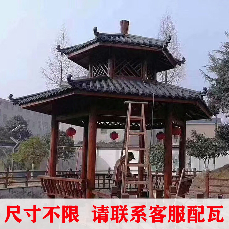 Four corners hexagonal anise antique cool pavilion tile outdoor pavilions Villa promenade corridor tile manufacturer size customizable