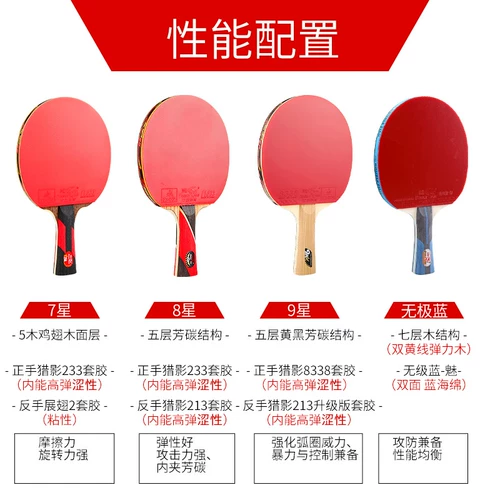 Рыбах 7A настольный теннис ракетка восемь -звездочная горизонтальная стрельба Профессиональный пинг -пунг стрельба из девятизэнд -звездного высота углеродного псевдо -раке