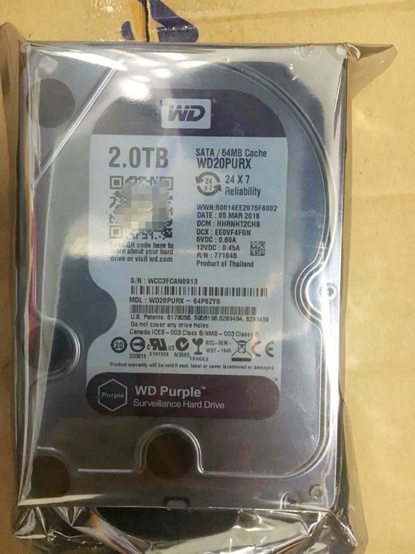 WD Western Digital WD20PURX 2tb monitor hard disc 2tb purple disc WD2TB desktop computer hard disc Western2T