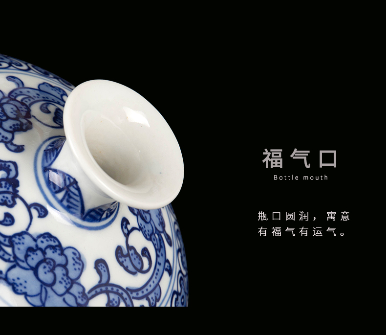 Jingdezhen ceramic Chinese style furnishing articles furnishing articles home sitting room is blue and white porcelain vase decorations arts and crafts porcelain