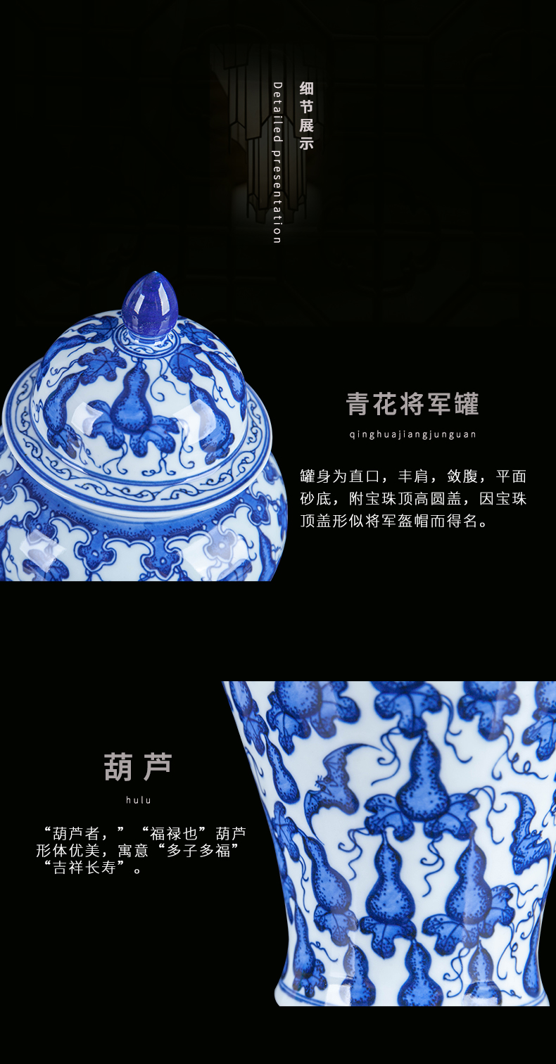 Blue and white porcelain of jingdezhen ceramics hoist general canned act the role ofing is tasted furnishing articles large household living room TV cabinet porcelain