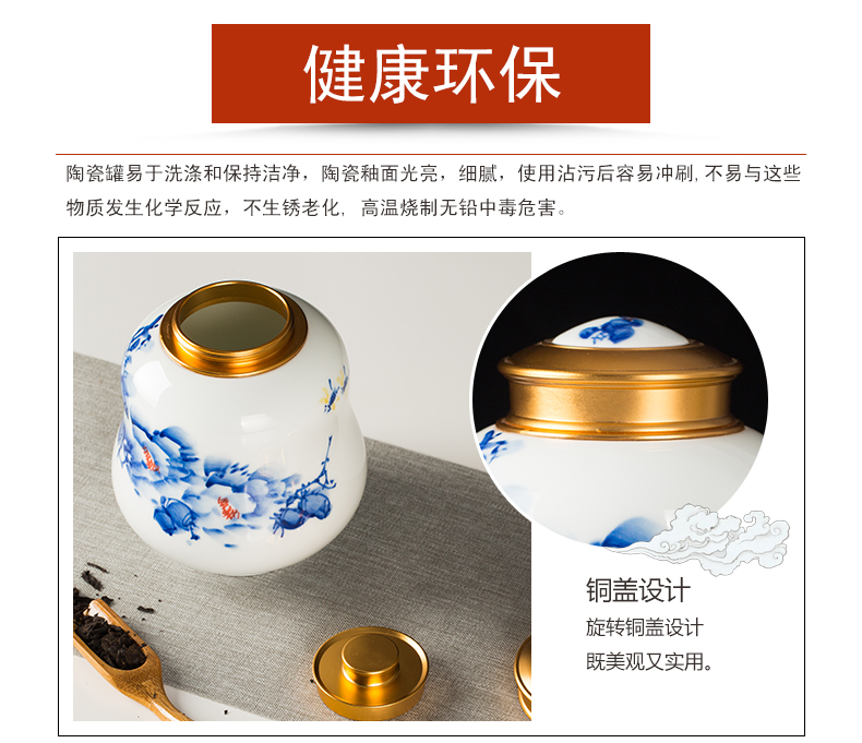 Jingdezhen ceramic tea storage POTS decoration furnishing articles home tea POTS sealed as cans POTS medium