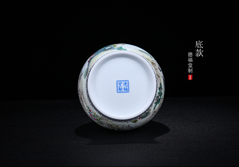 Jingdezhen ceramic hand - made the crane figure blessing barrels decorative furnishing articles home sitting room flower arranging, China arts and crafts