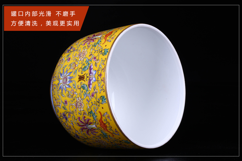 Jingdezhen ceramic household pu - erh tea seal save receives a large new Chinese porcelain decoration storage tank