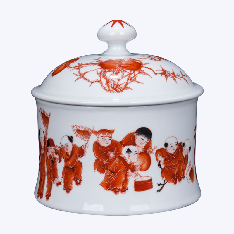 Jingdezhen ceramic hand - made baby scene graph caddy fixings decorative furnishing articles sitting room tea tea general storage tanks