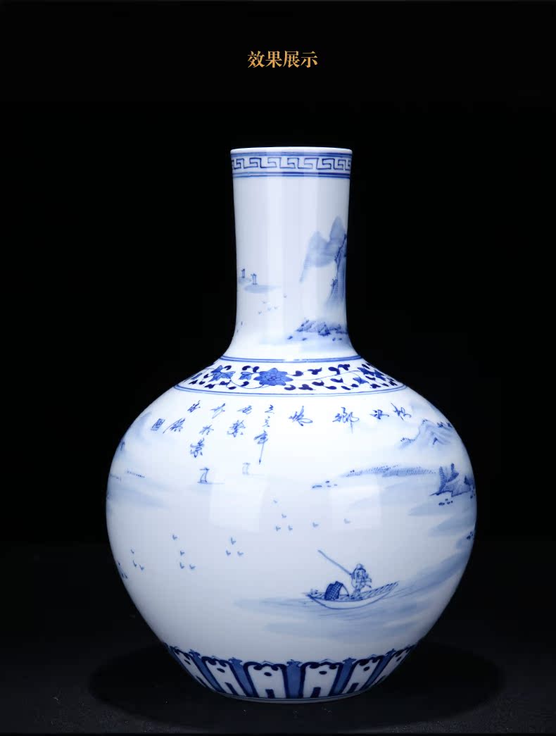 The blue and white porcelain of jingdezhen ceramics hand - made songjiang nostalgia tree home sitting room porch decoration furnishing articles