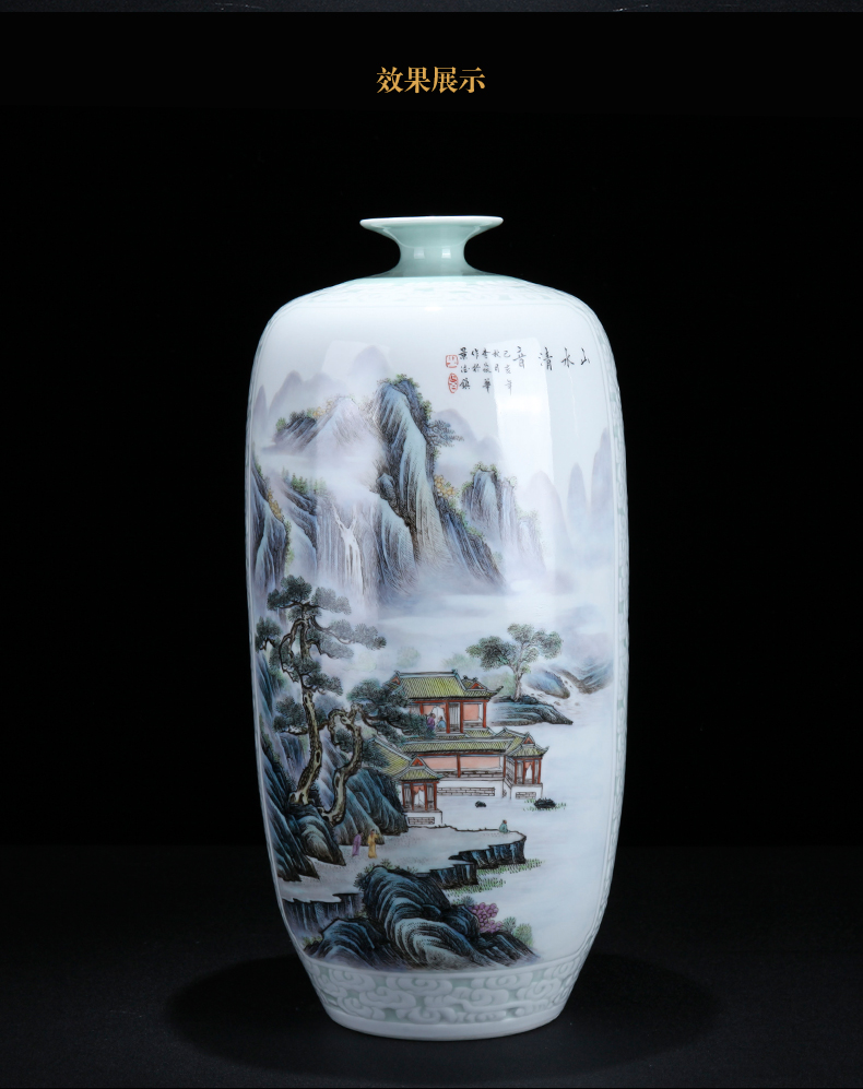 Jingdezhen porcelain has a long history in the Chinese hand - made vases, home sitting room rich ancient frame porcelain handicraft furnishing articles