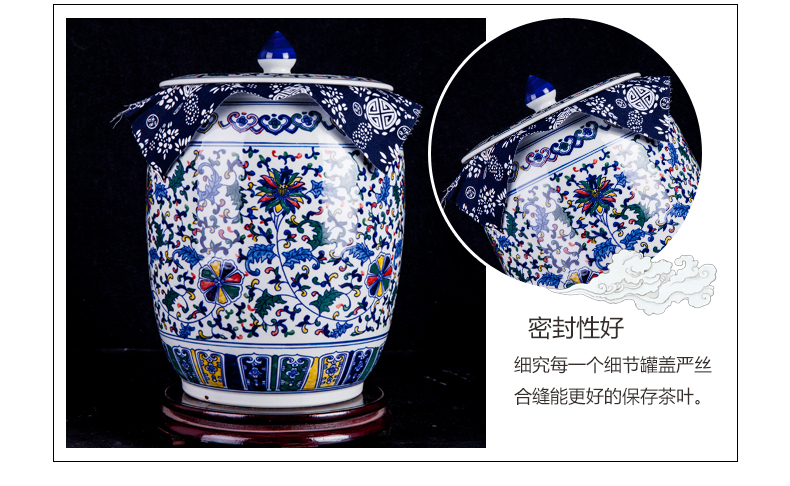 Jingdezhen ceramic home sitting room is blue and white color storage tank furnishing articles new Chinese decorative arts and crafts porcelain