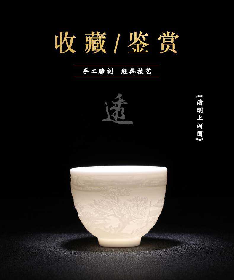 Jingdezhen ceramic manual its master kung fu tea cup single cup tea sample tea cup teahouse tea cup