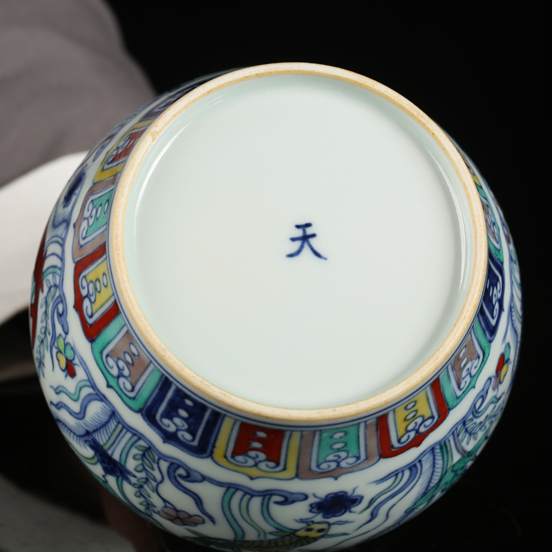 Jingdezhen ceramic dou see colour every year more than maintain day word tea pot storage as cans accessories teahouse furnishing articles