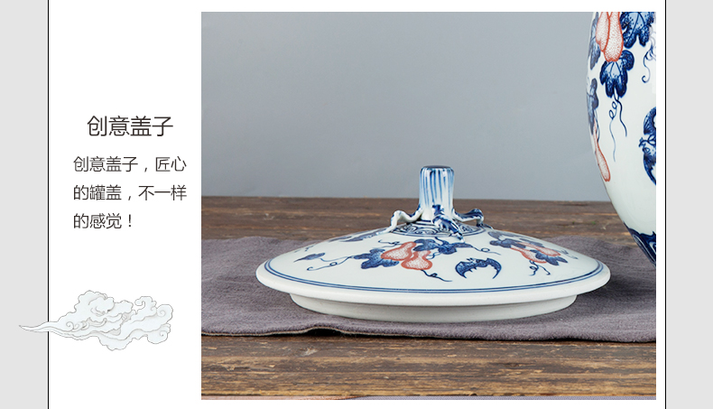 Jingdezhen ceramic tea cake tea pot home large seal tank storage POTS storage place porcelain