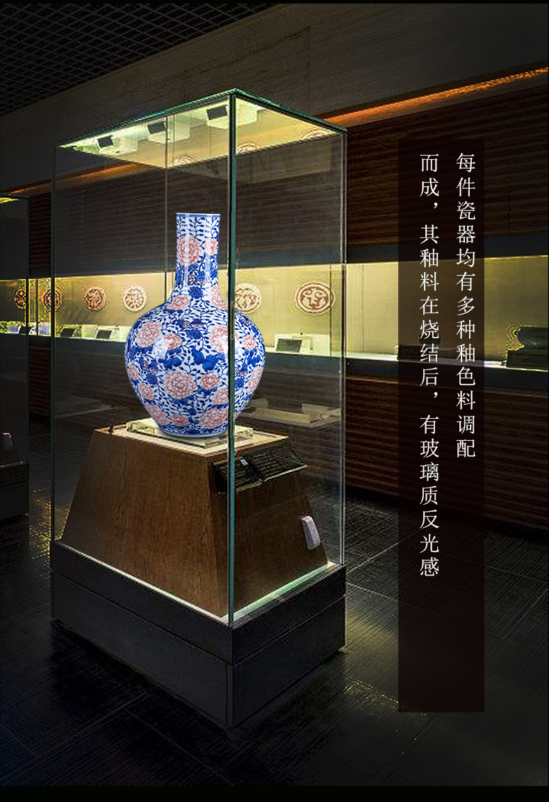 I and contracted blue and white porcelain of jingdezhen ceramics youligong home sitting room flower vase peony vase furnishing articles