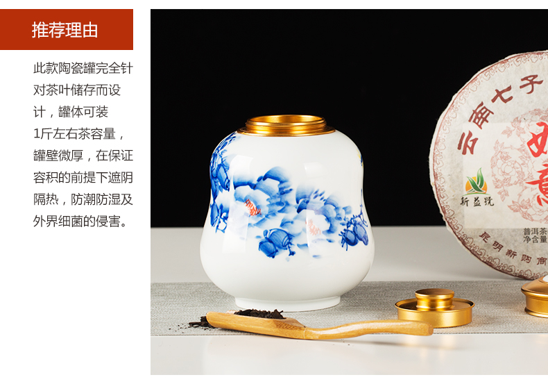 Jingdezhen ceramic tea storage POTS decoration furnishing articles home tea POTS sealed as cans POTS medium
