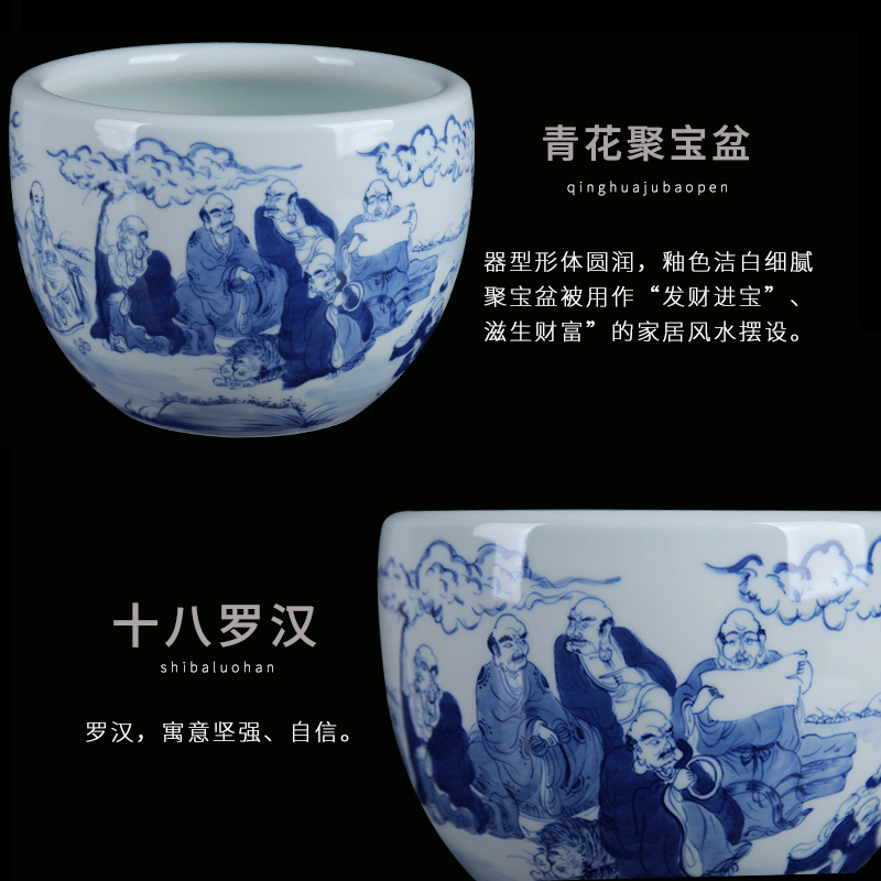 Ocean 's new Chinese blue and white porcelain of jingdezhen ceramics cornucopia furnishing articles household porcelain gifts