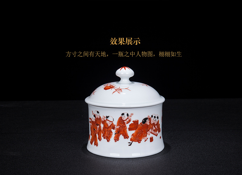 Jingdezhen ceramic hand - made baby scene graph caddy fixings decorative furnishing articles sitting room tea tea general storage tanks