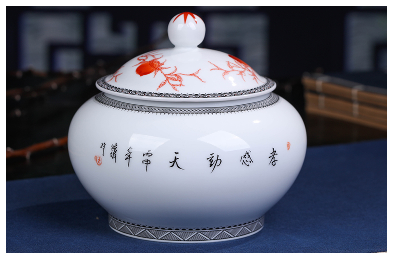 Jingdezhen ceramic hand - made the ancient philosophers graph caddy fixings seal POTS puer tea box packing box and POTS to restore ancient ways