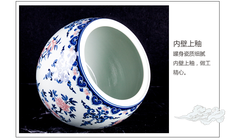 Jingdezhen ceramic youligong peach storage canister to place to live in the sitting room porch decoration