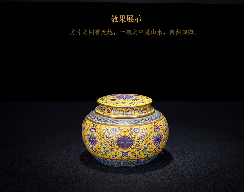 Jingdezhen porcelain enamel see colour of new Chinese style tea as cans accessories furnishing articles snacks sitting room tea table storage tank