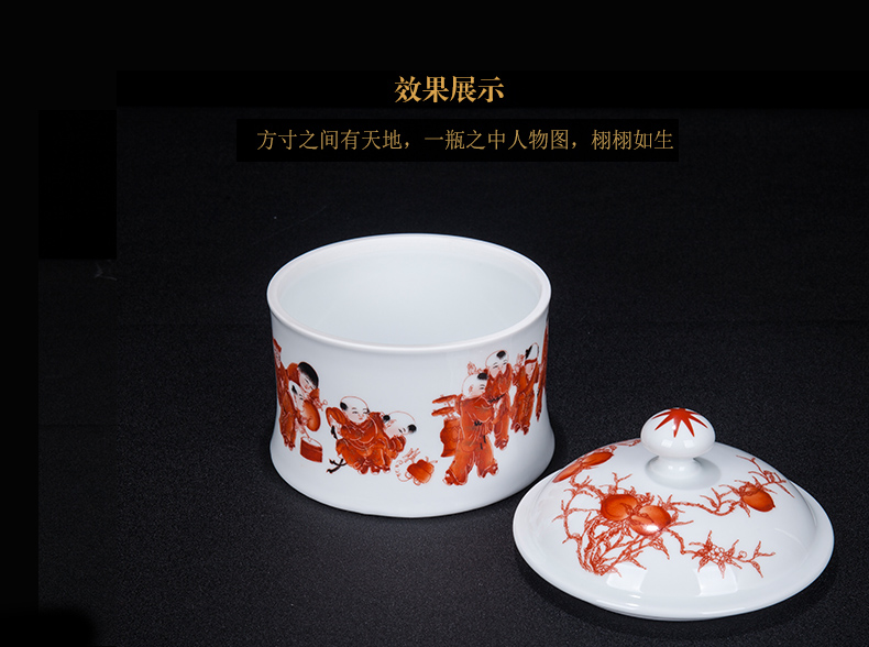 Jingdezhen ceramic hand - made baby scene graph caddy fixings decorative furnishing articles sitting room tea tea general storage tanks