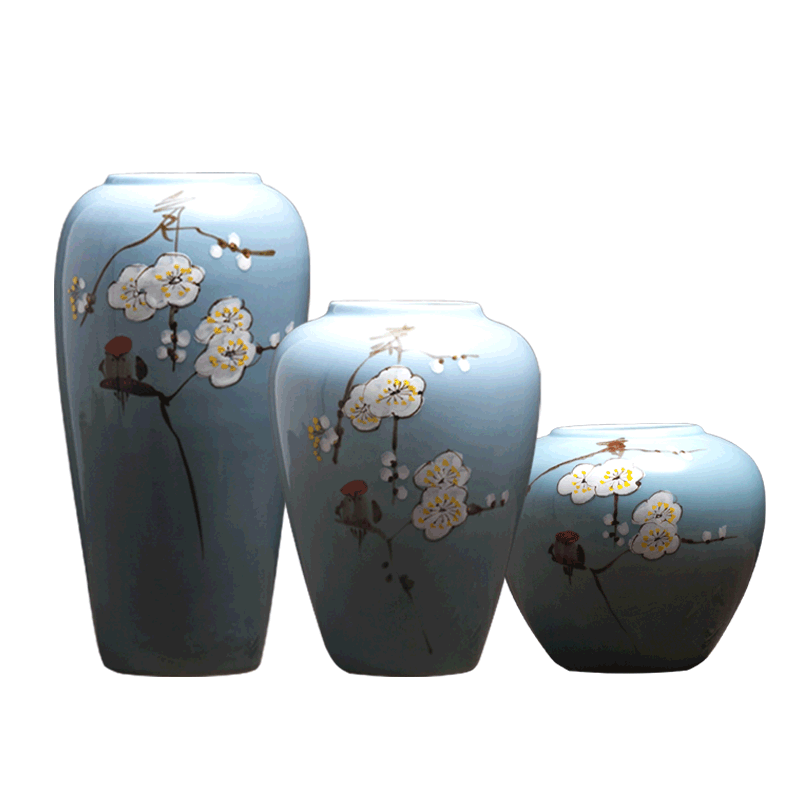 Jingdezhen ceramic new Chinese style living room table flower arranging flower vase furnishing articles home TV ark, porcelain arts and crafts