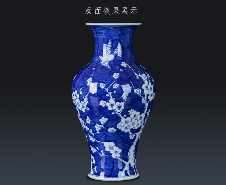 The New Chinese blue and white porcelain of jingdezhen ceramic flower arranging ice name plum bottle decoration place to live in the sitting room porcelain arts and crafts