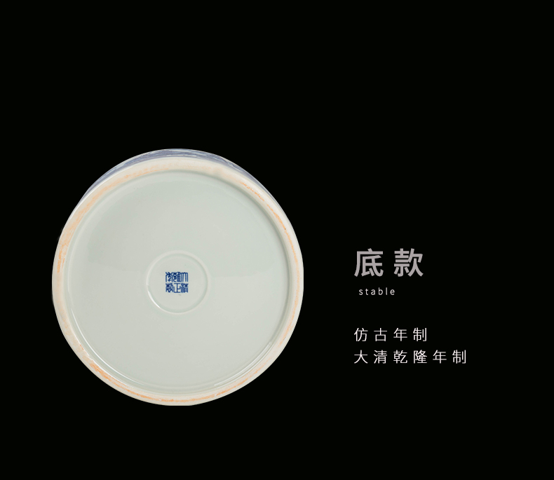 Jingdezhen ceramic manual landscape writing brush washer of blue and white porcelain home sitting room study ancient frame accessories furnishing articles