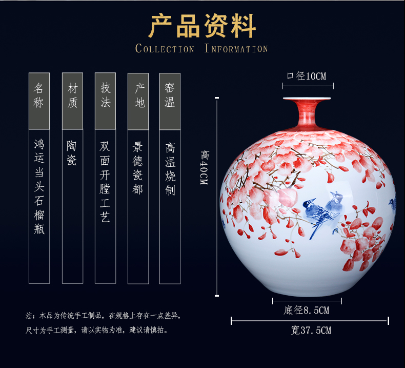 Jingdezhen ceramic new Chinese style much luck craft vase home sitting room porch flower arranging, adornment is placed
