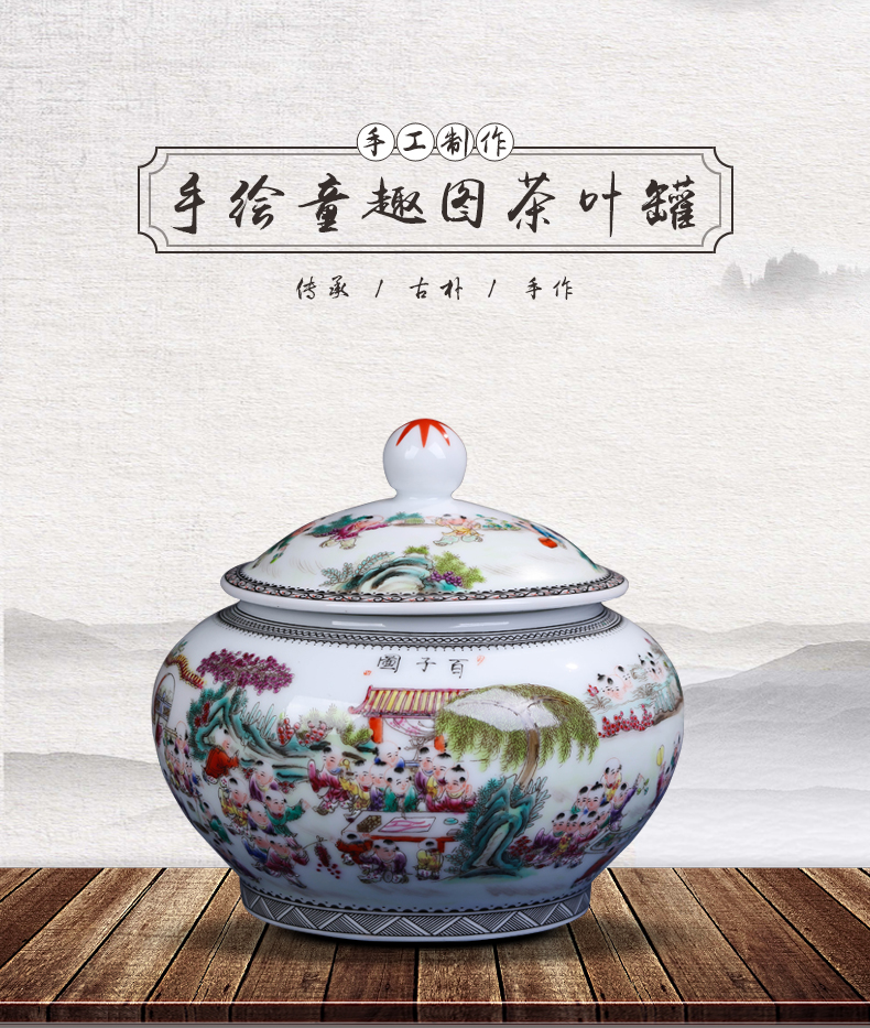 Jingdezhen ceramic hand - made the ancient philosophers graph caddy fixings seal POTS puer tea box packing box and POTS to restore ancient ways