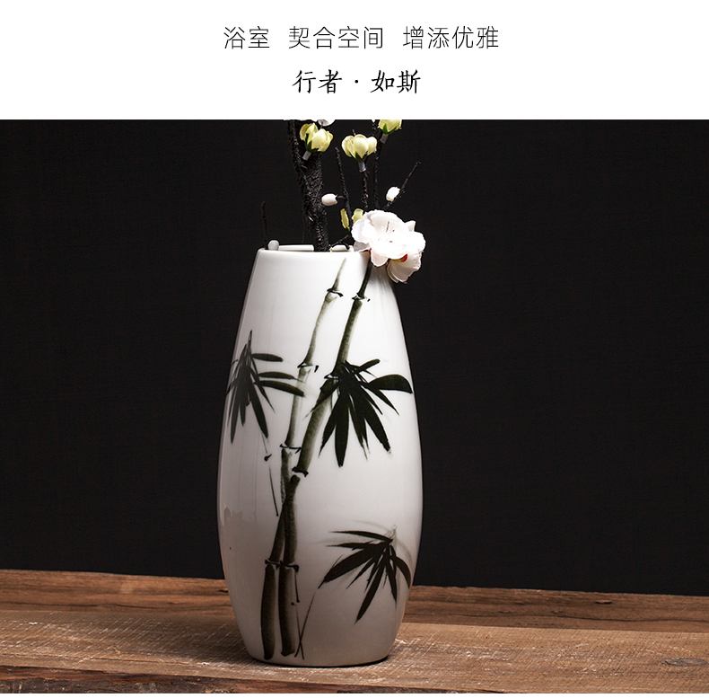 Jingdezhen ceramic household TV ark, flower arranging decorative arts and crafts porcelain vase furnishing articles Chinese creative restaurant