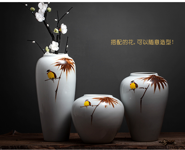 Jingdezhen ceramic home furnishing articles of new Chinese style living room table vase flower arranging flowers, decorative arts and crafts porcelain