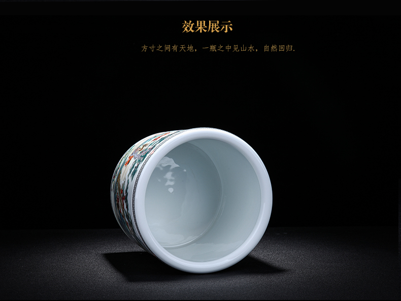 Jingdezhen ceramic I contracted the deer pen container large household study desk China ornament