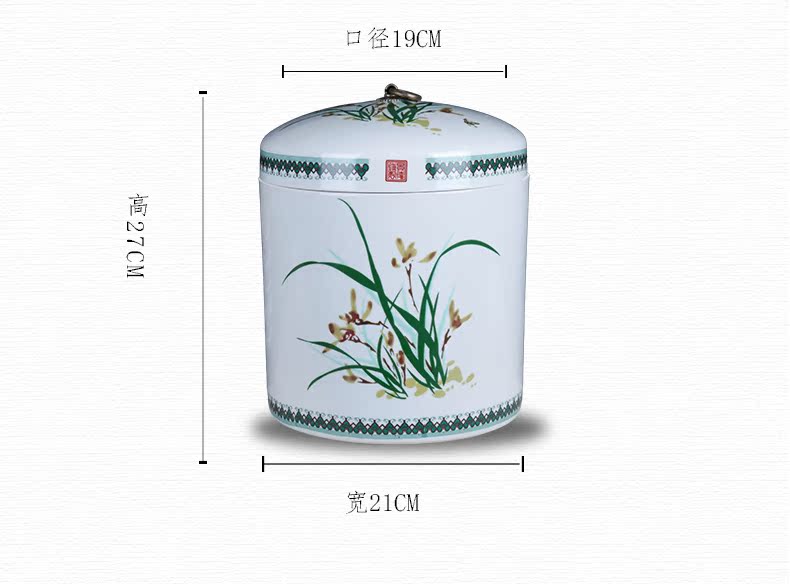 Jingdezhen ceramic cake tea cake, the seventh, peulthai the large tea caddy fixings household box seal pot