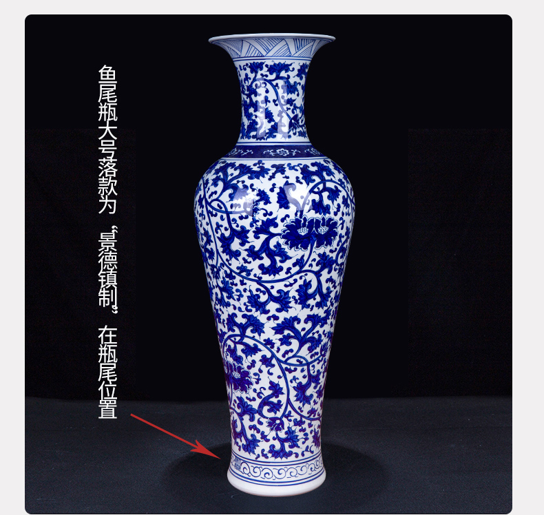 I and contracted blue and white porcelain of jingdezhen ceramics with a silver spoon in its ehrs expressions using lotus bottle home sitting room decoration to the hotel feel furnishing articles