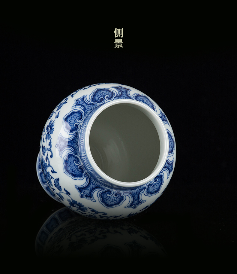 Jingdezhen ceramic new Chinese general canned adorn article place to live in the sitting room of blue and white porcelain vase decoration in China