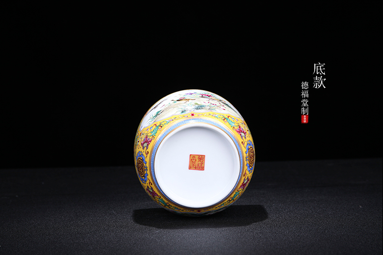 Jingdezhen ceramic colored enamel painting of flowers and furnishing articles sitting room sitting room adornment art creative Chinese style household ornaments