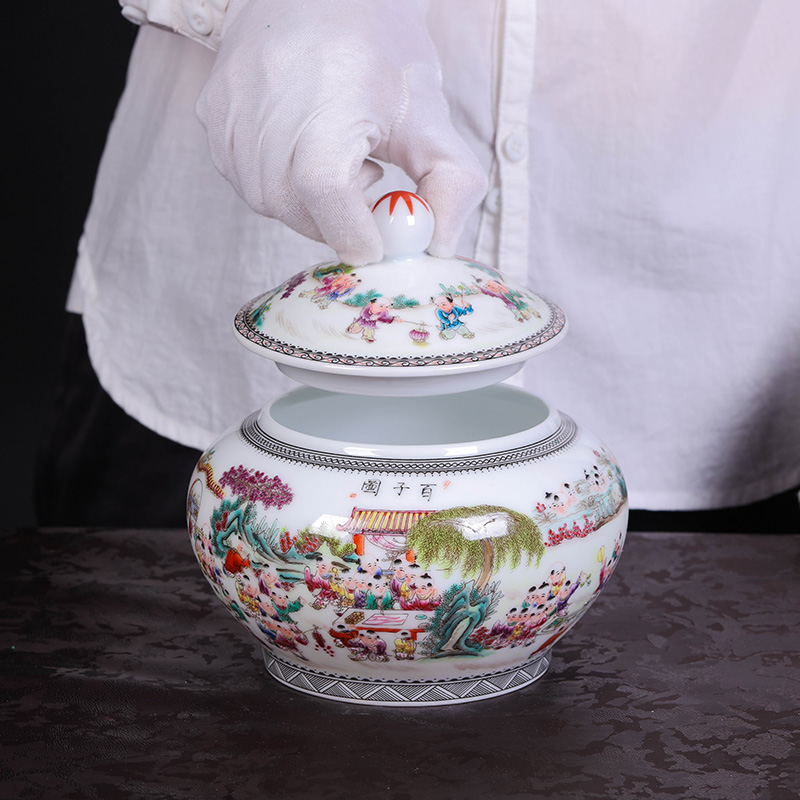 Jingdezhen ceramic hand - made the ancient philosophers graph caddy fixings seal POTS puer tea box packing box and POTS to restore ancient ways