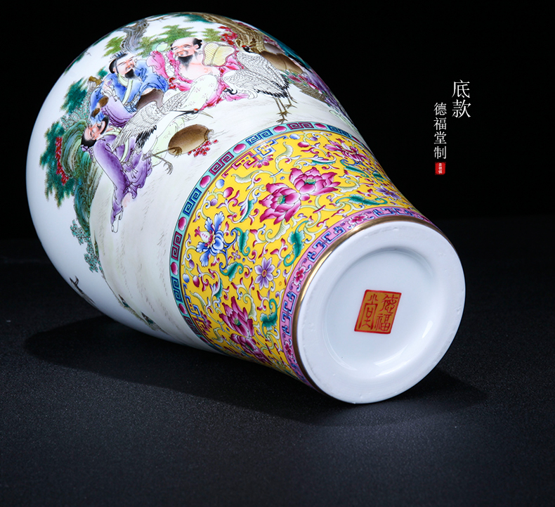 Jingdezhen ceramic see the eight immortals enamel vase of I and contracted household porcelain decorative furnishing articles sitting room