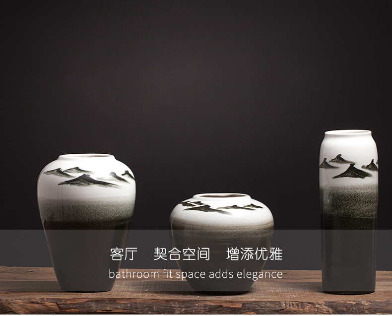 Jingdezhen ceramic home sitting room porch place flower vase Chinese arts and crafts porcelain table ornament