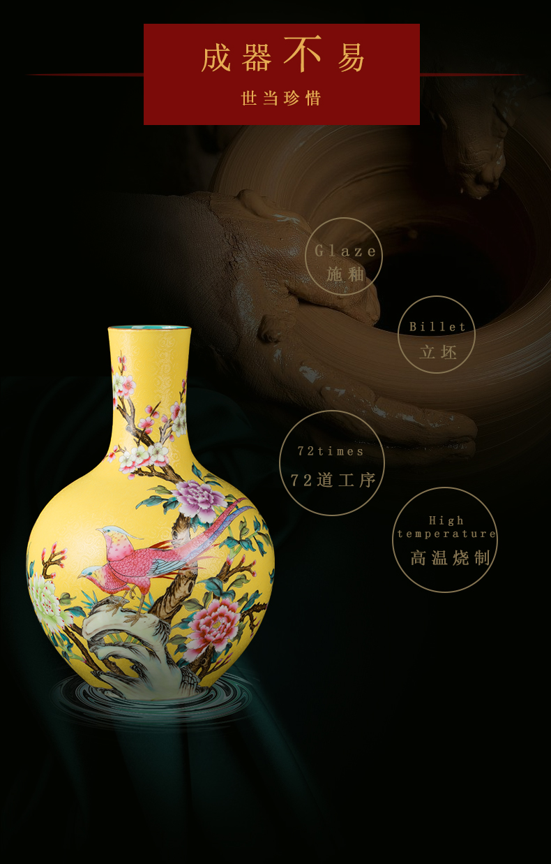 Jingdezhen porcelain enamel decorated bottled act the role ofing is tasted furnishing articles of the new Chinese style household porch archaize porcelain arts and crafts