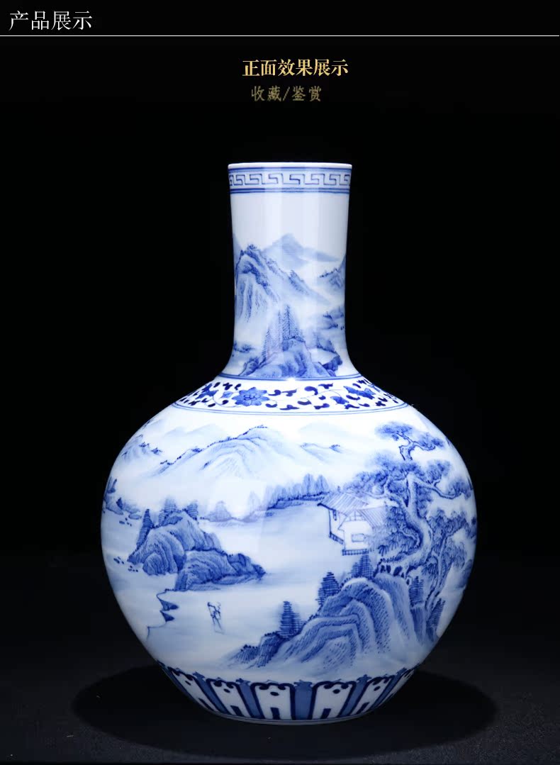 The blue and white porcelain of jingdezhen ceramics hand - made songjiang nostalgia tree home sitting room porch decoration furnishing articles