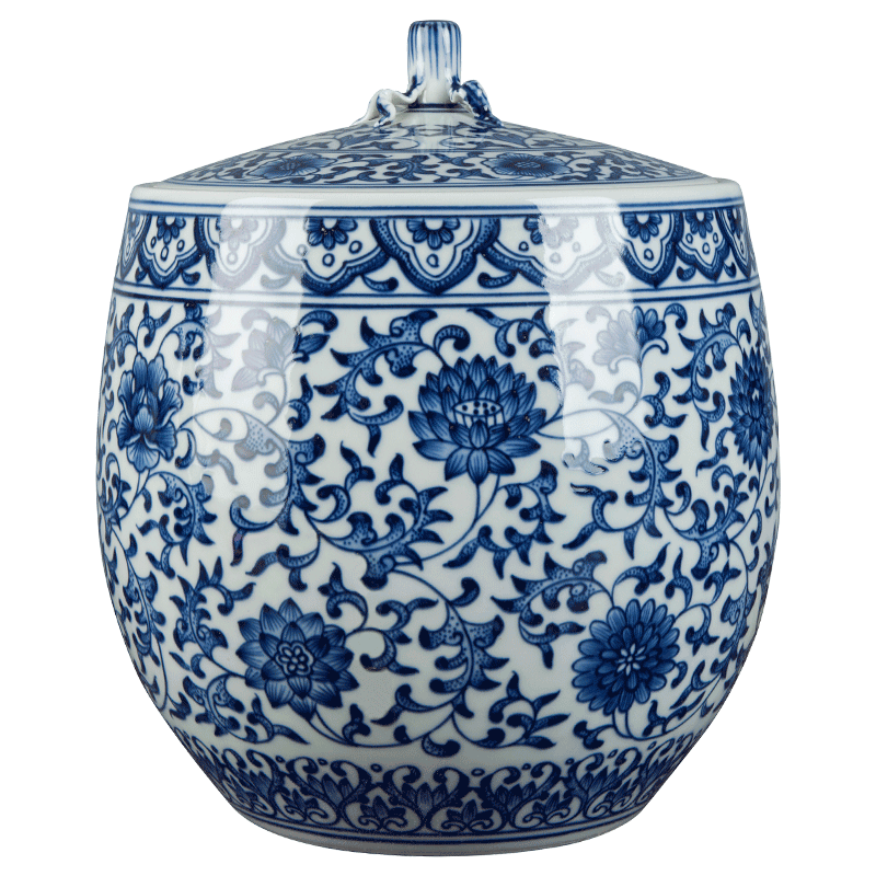 Jingdezhen ceramic seal caddy fixings storage tank large household puer tea cake tin deposit receives storage place