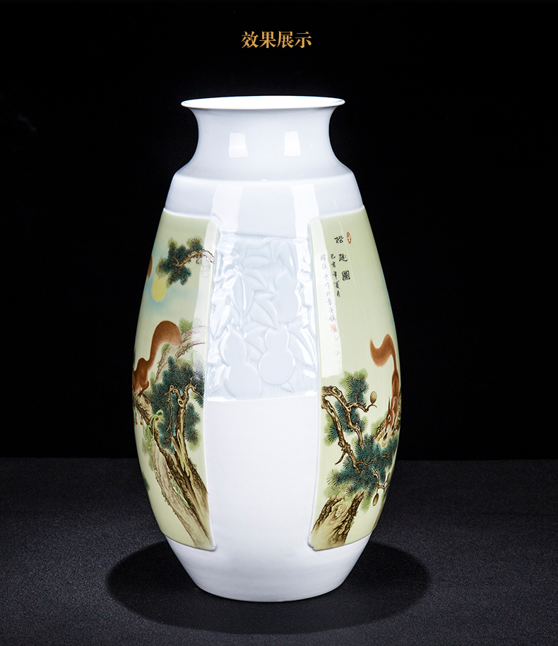 Jingdezhen ceramic new Chinese hand - made loose on vase furnishing articles home rich ancient frame porcelain sitting room adornment