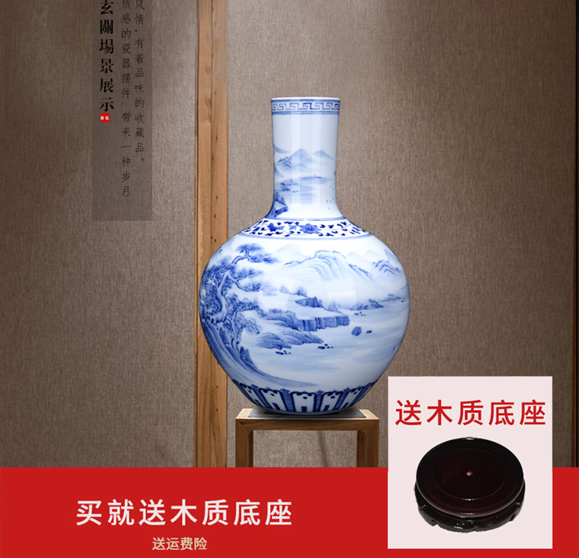 The blue and white porcelain of jingdezhen ceramics hand - made songjiang nostalgia tree home sitting room porch decoration furnishing articles