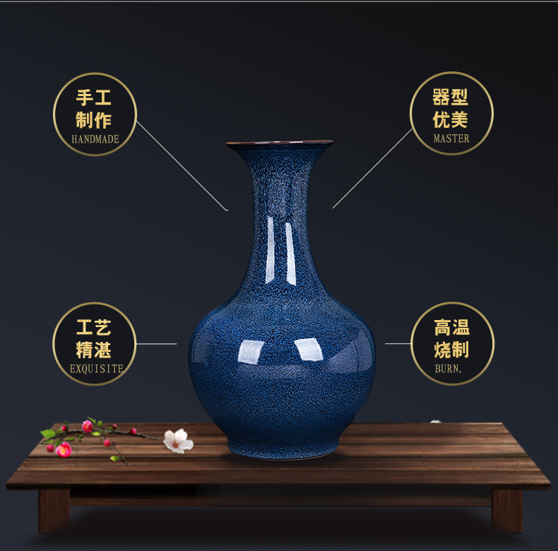 Jingdezhen ceramic variable glaze flower arrangement of new Chinese style household, sitting room porch vases, decorative porcelain furnishing articles