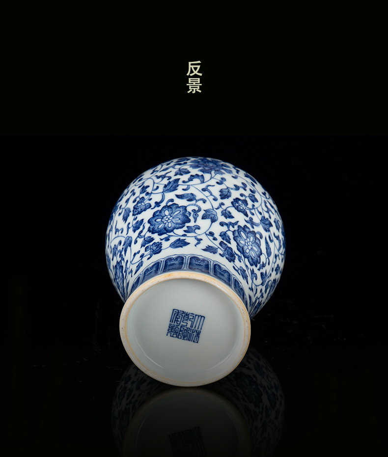 Jingdezhen ceramic new Chinese general canned adorn article place to live in the sitting room of blue and white porcelain vase decoration in China