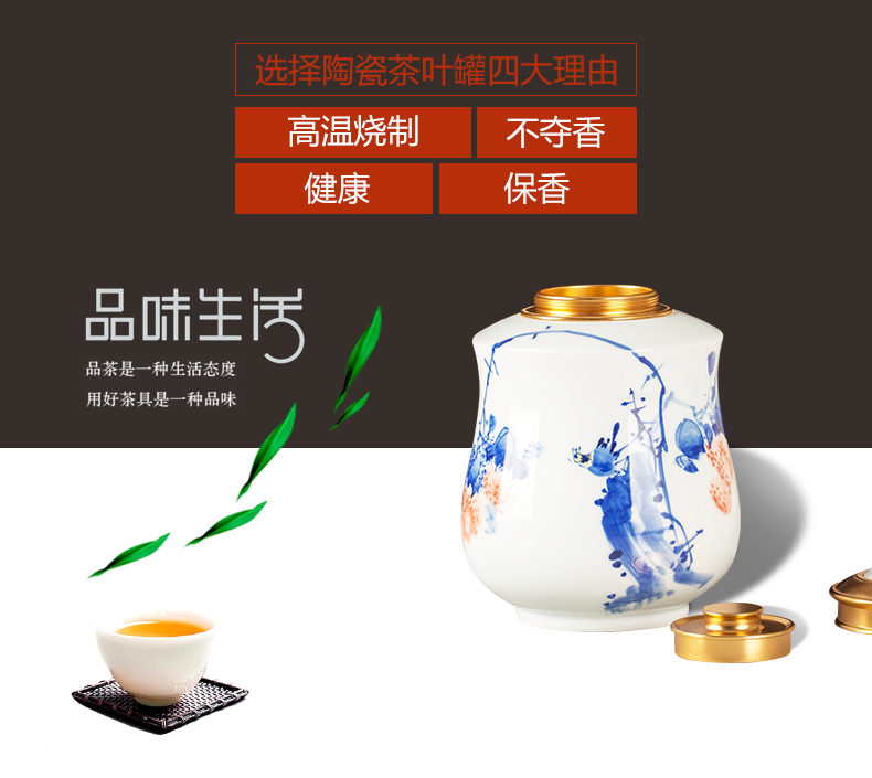 Jingdezhen ceramic tea storage POTS decoration furnishing articles home tea POTS sealed as cans POTS medium