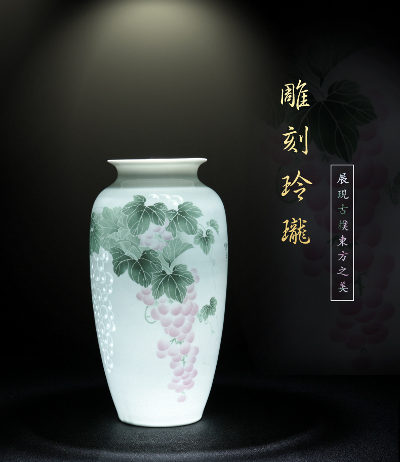 Jingdezhen ceramic vase grape light modern key-2 luxury contracted the new Chinese style art vases, furnishing articles American ideas