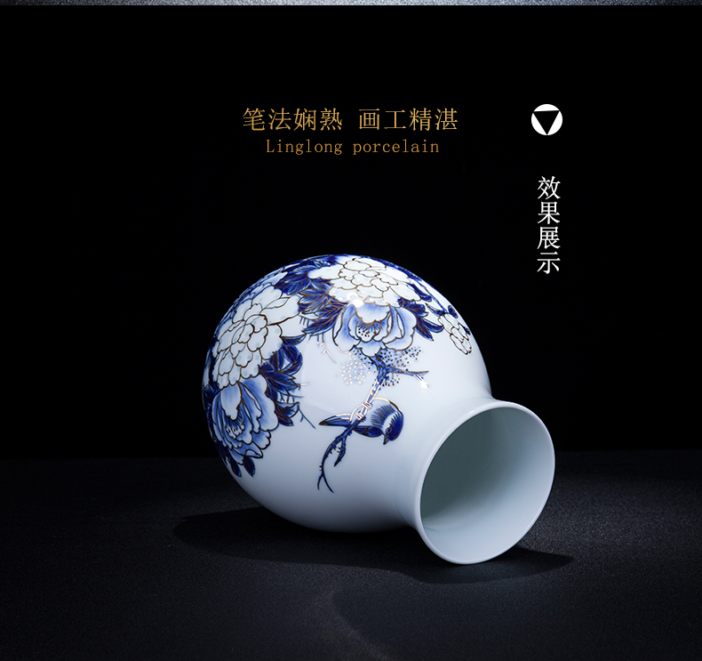 Jingdezhen ceramic I and contracted place to live in the sitting room porch light knife clay vase porcelain decoration